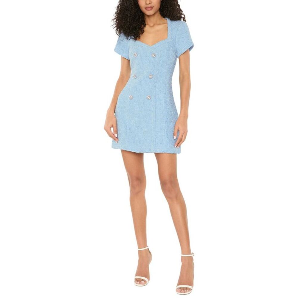 Likely Womens Gia Wool-Blend Dress, Blue